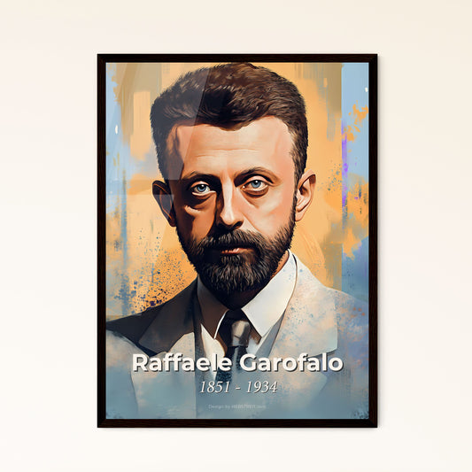 Portrait of Raffaele Garofalo, 1851 - 1934. Impressionistic painting of a man with a beard and mustache.