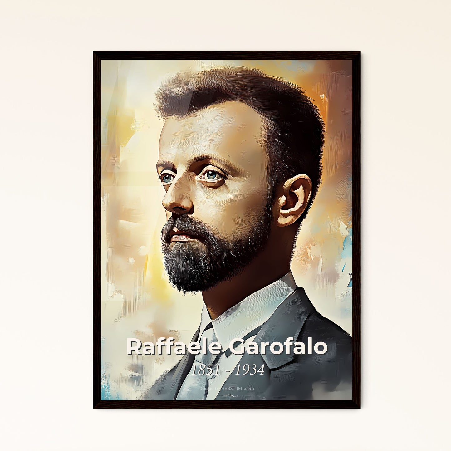 Portrait of Raffaele Garofalo, 1851 - 1934. Impressionistic painting of a man with a beard.