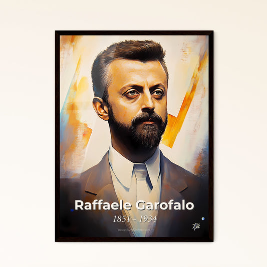 Portrait of Raffaele Garofalo, 1851 - 1934. Impressionistic painting of a man with a beard and mustache.