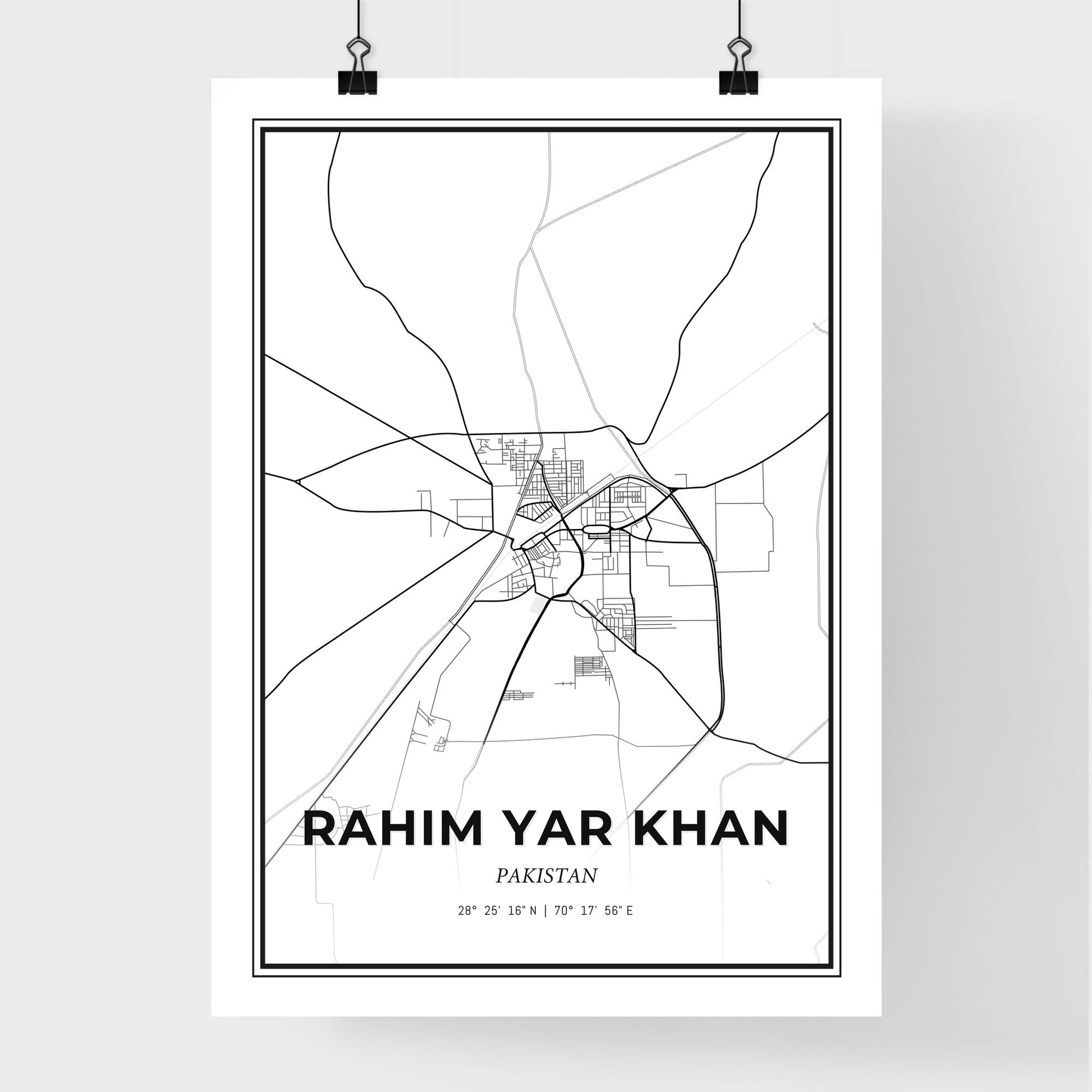 Rahim Yar Khan Pakistan - Premium City Map Poster