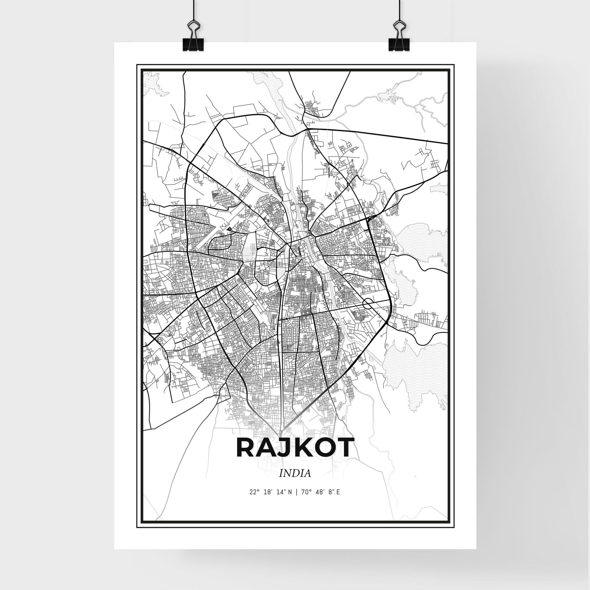 Rajkot India - Premium City Map Poster