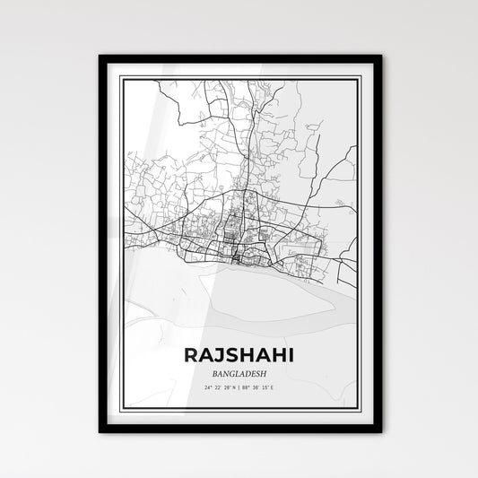 Rajshahi Bangladesh - Scandinavian Style City Map for Modern Home Decor