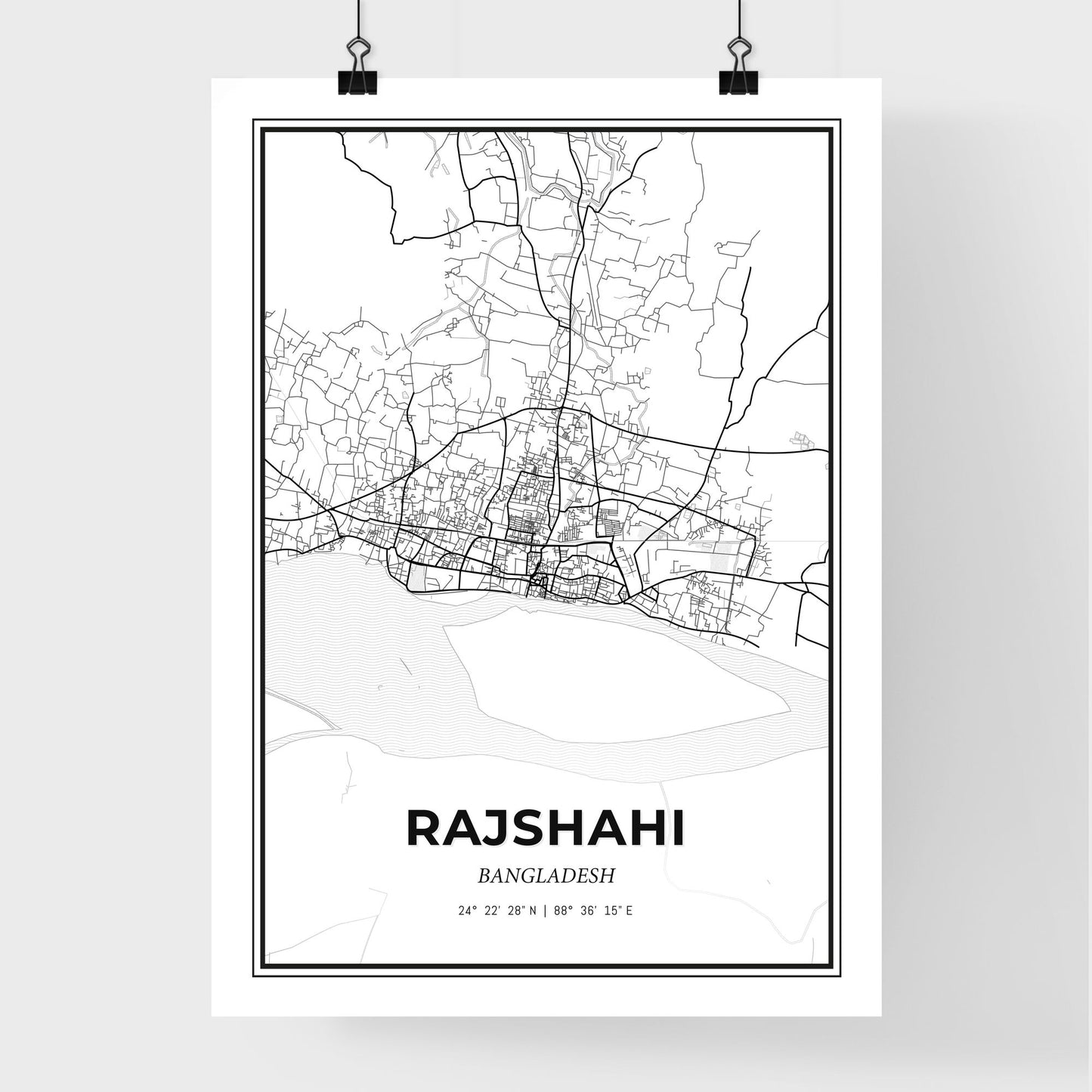 Rajshahi Bangladesh - Premium City Map Poster