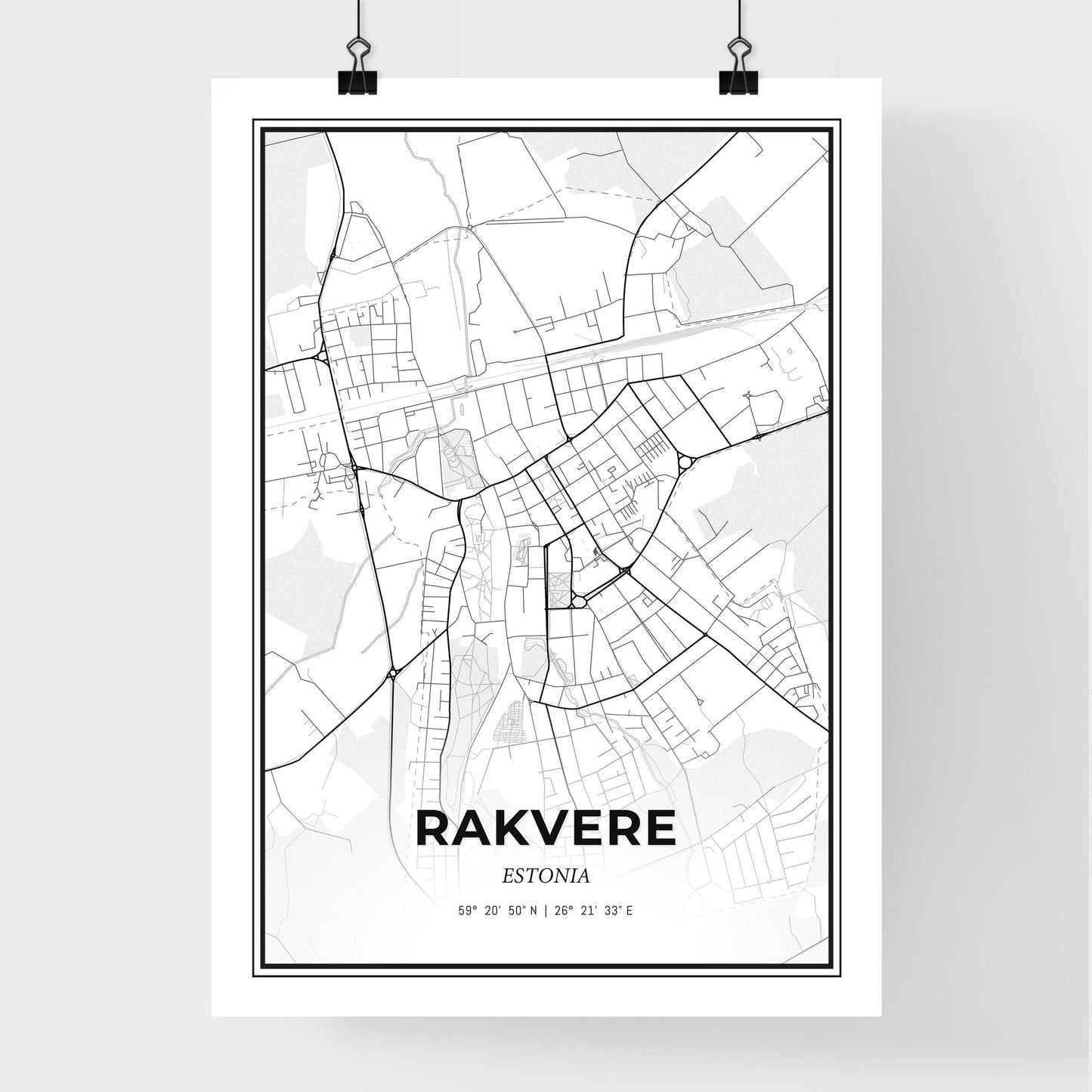 Rakvere Estonia - Premium City Map Poster