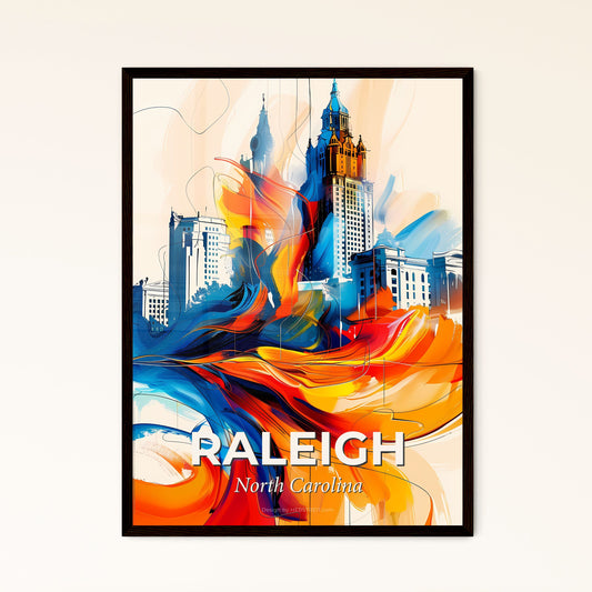 Vibrant Raleigh, North Carolina - A Colorful Painting Of A City