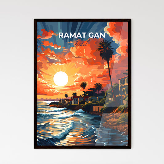 Vibrant Sunrise Canvas Painting: Ramat Gan Israel Cityscape at Sunset Default Title