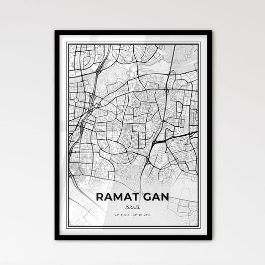 Ramat Gan Israel - Scandinavian Style City Map for Modern Home Decor