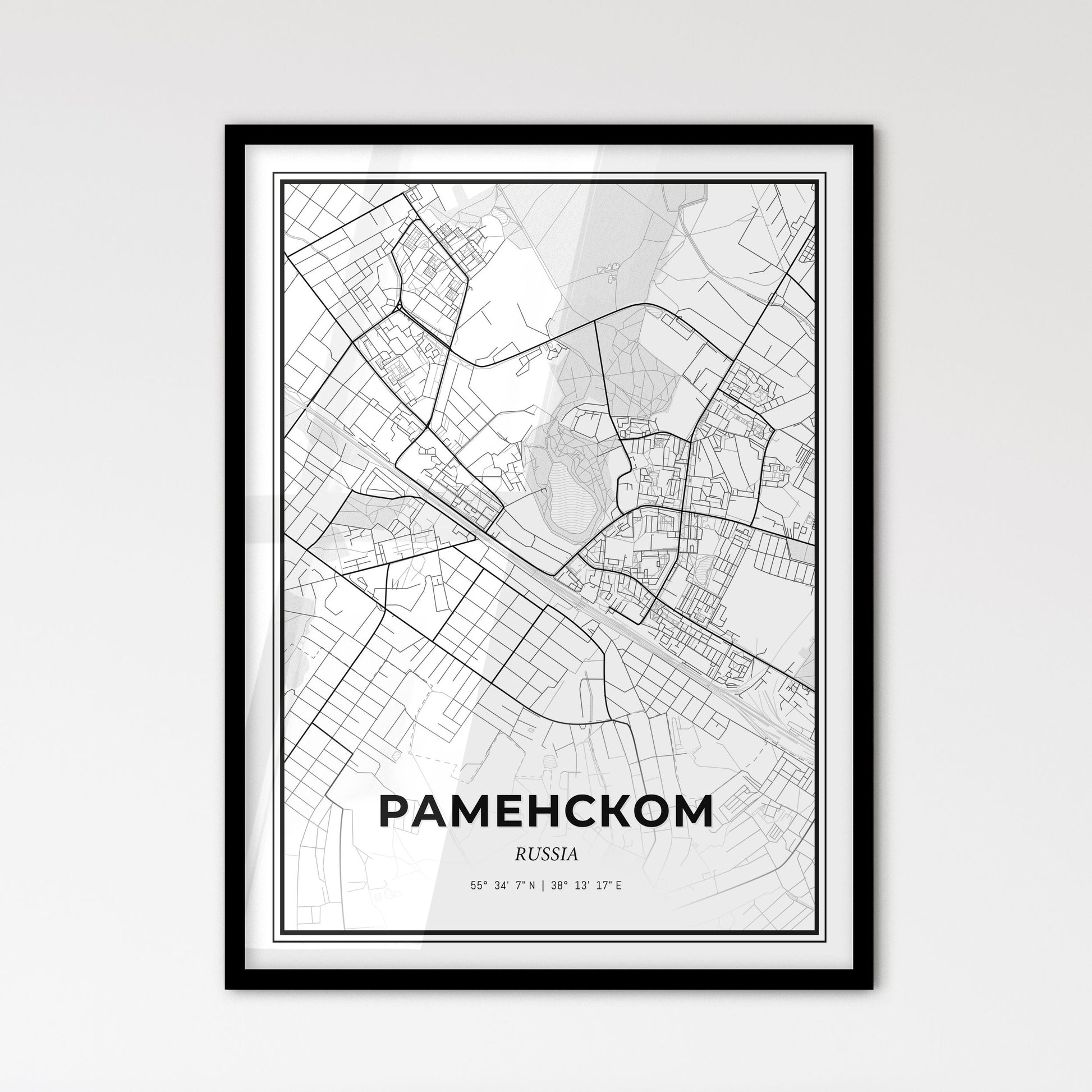 Ramenskoye Russia - Scandinavian Style City Map for Modern Home Decor