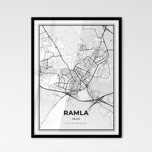 Ramla Israel - Scandinavian Style City Map for Modern Home Decor