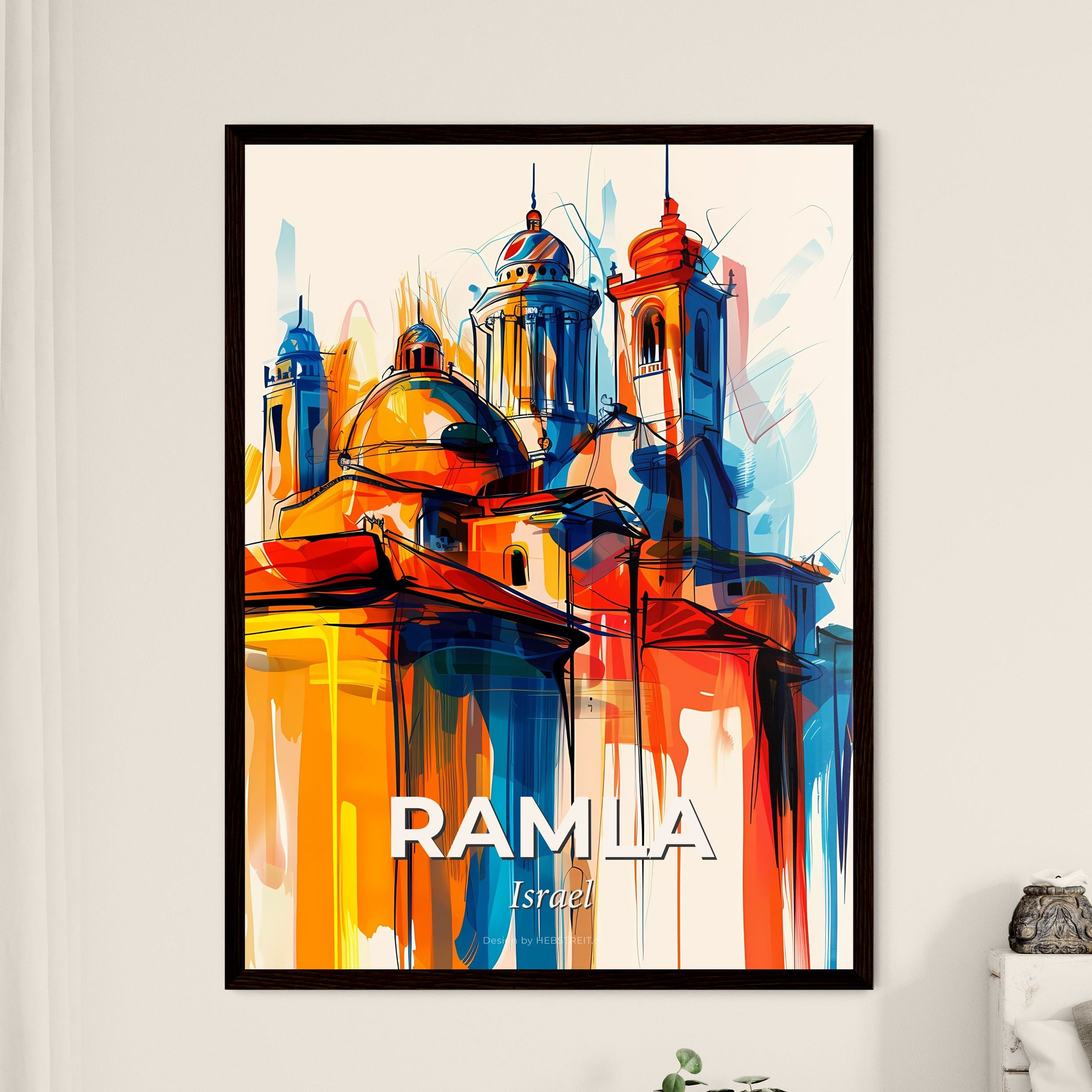 Vibrant Ramla, Israel - A Painting Of A Building With Towers And Domes