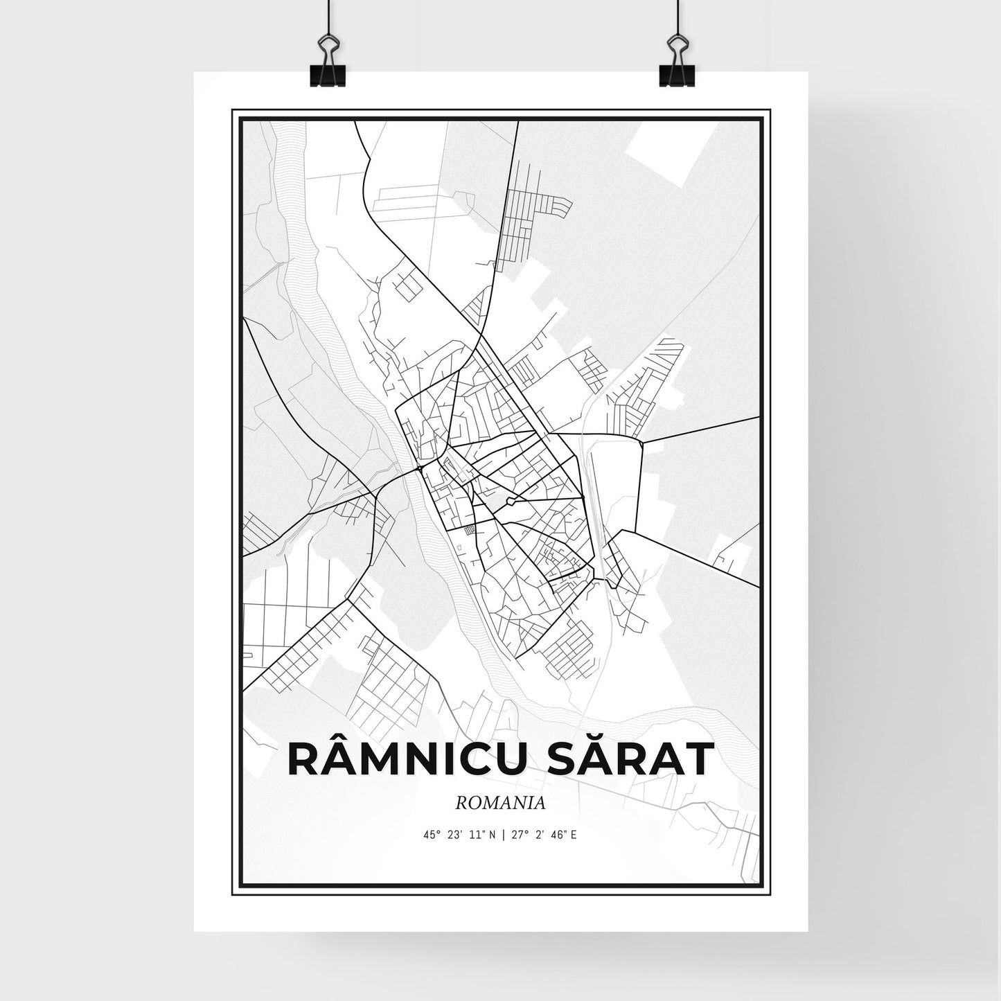 Râmnicu Sărat Romania - Premium City Map Poster