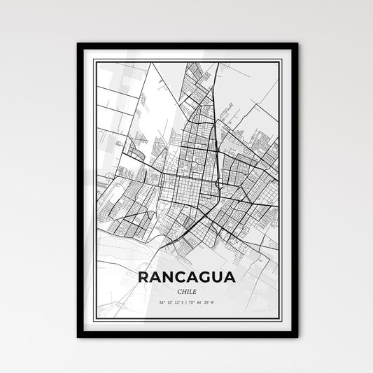 Rancagua Chile - Scandinavian Style City Map for Modern Home Decor