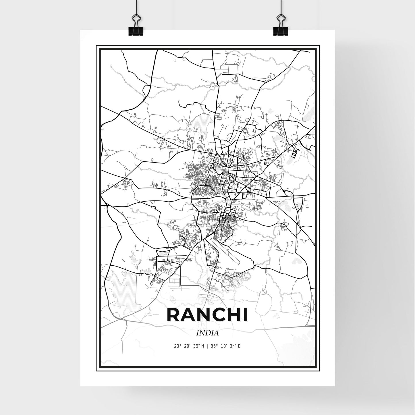 Ranchi India - Premium City Map Poster