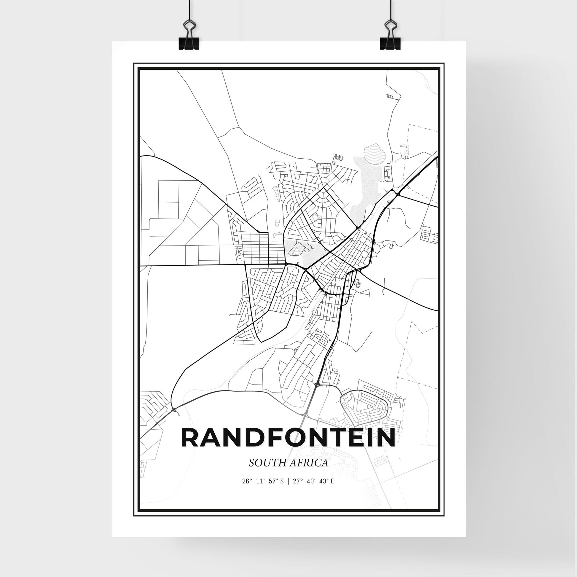 Randfontein South Africa - Premium City Map Poster