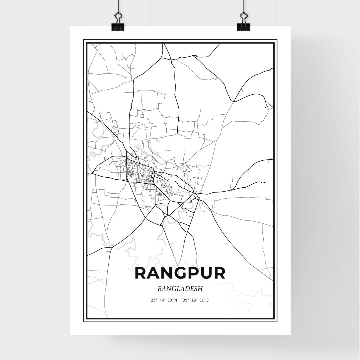 Rangpur Bangladesh - Premium City Map Poster