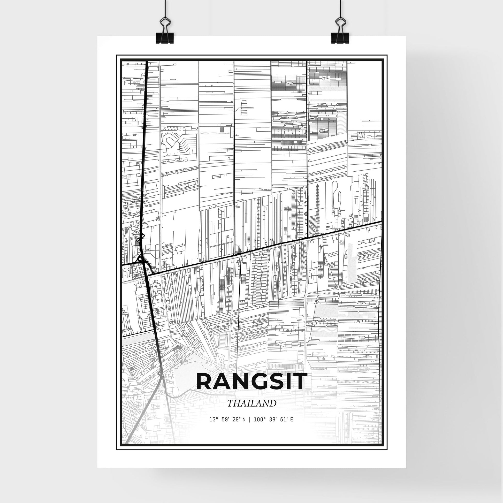 Rangsit Thailand - Premium City Map Poster