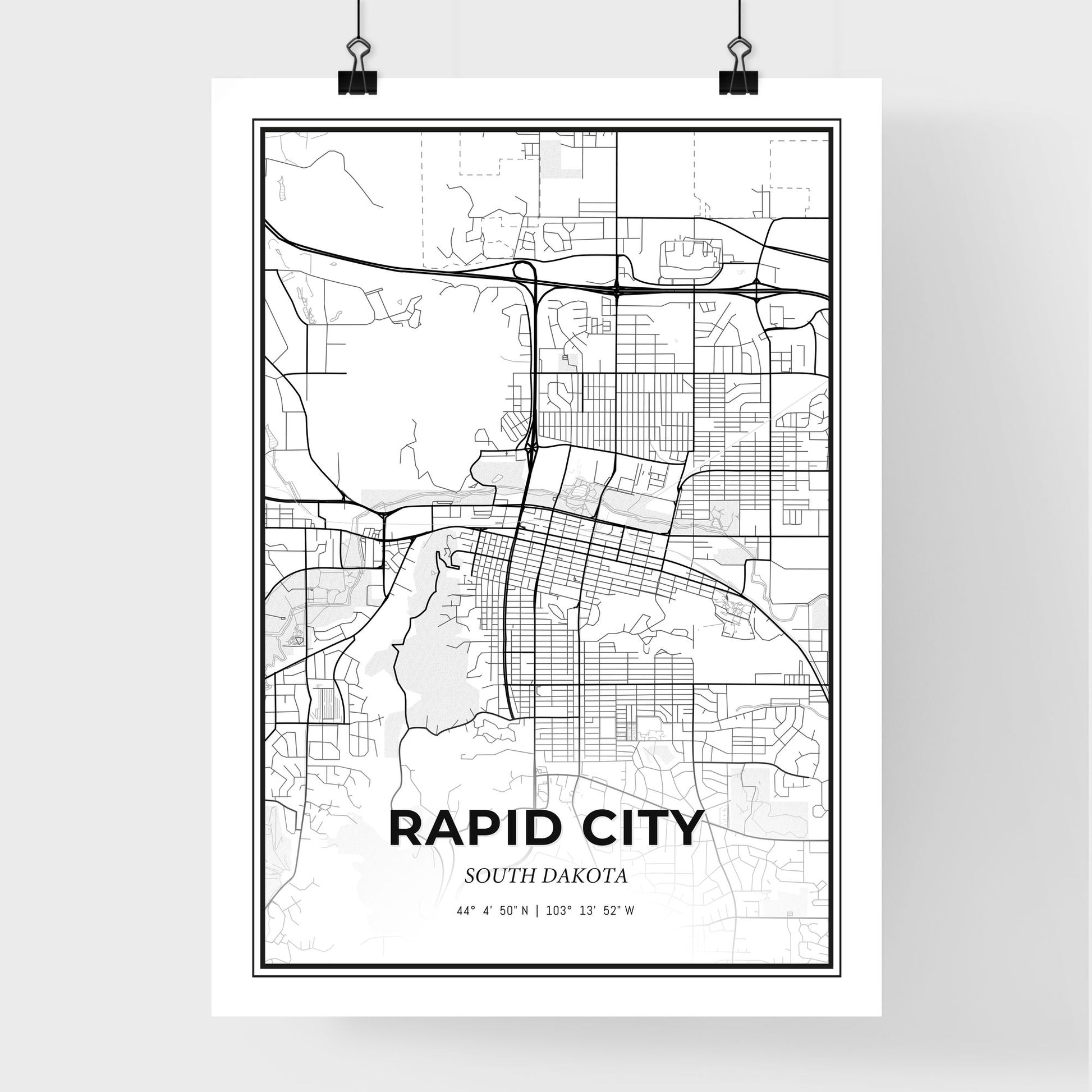 Rapid City South Dakota - Premium City Map Poster