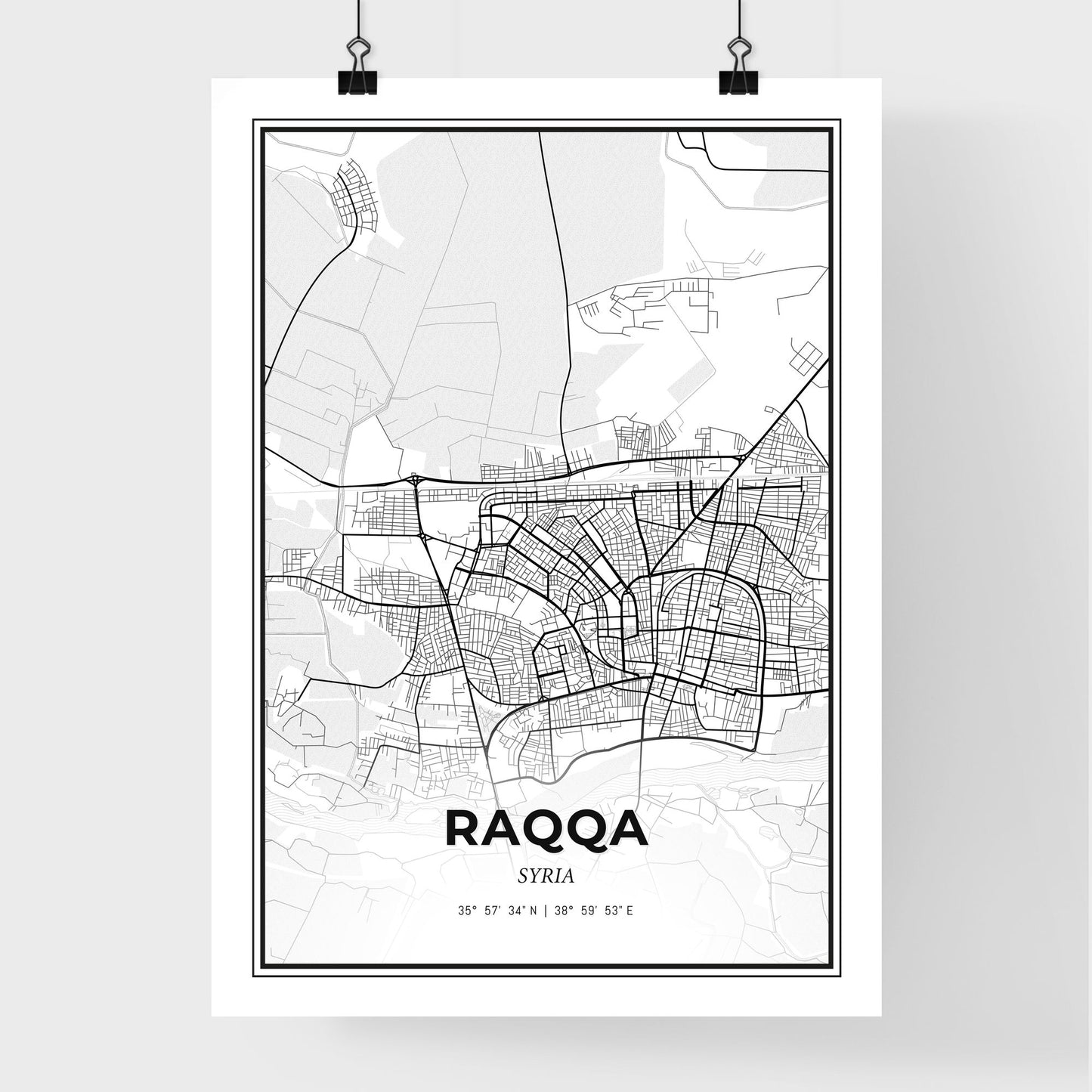 Raqqa Syria - Premium City Map Poster