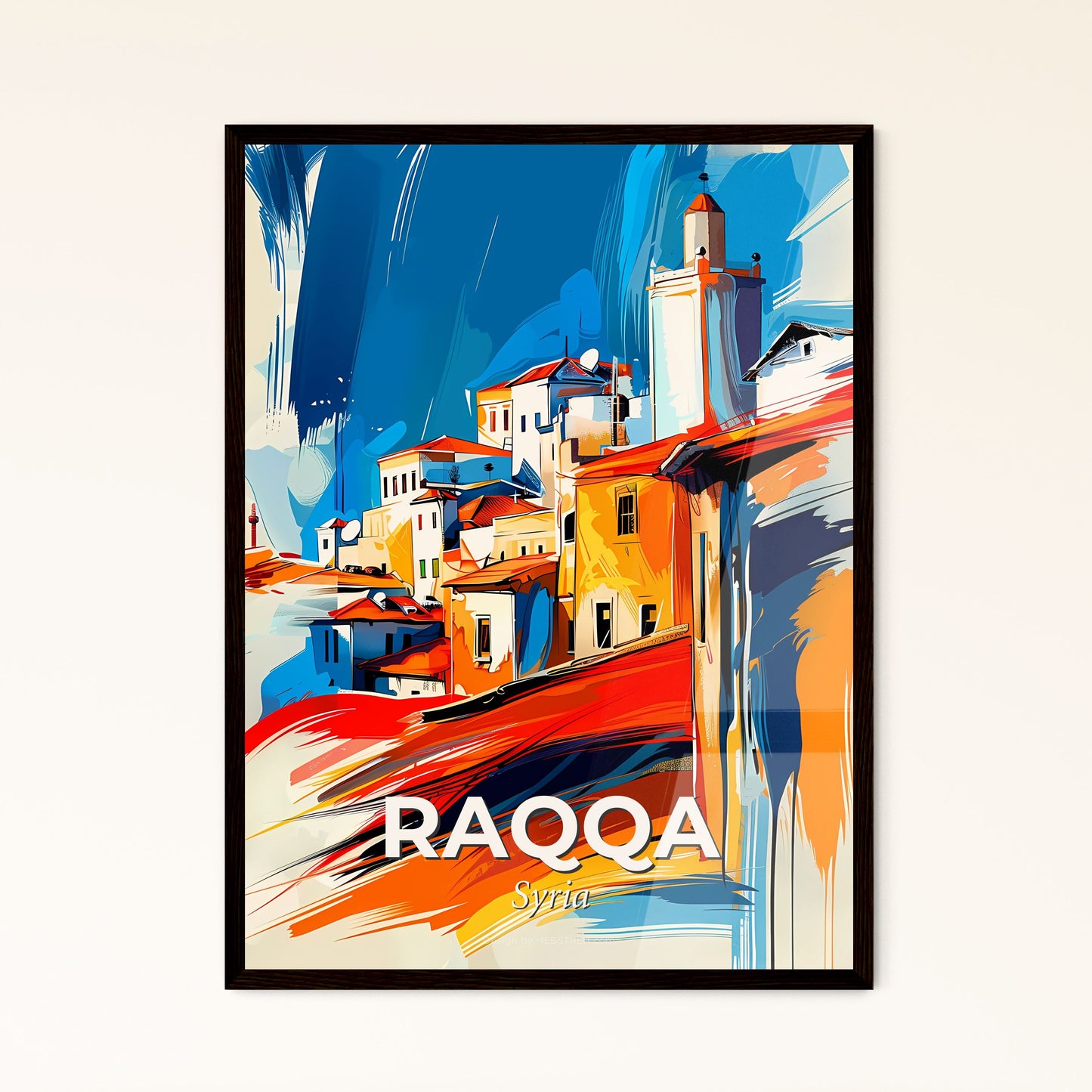 Vibrant Raqqa, Syria - A Painting Of A City