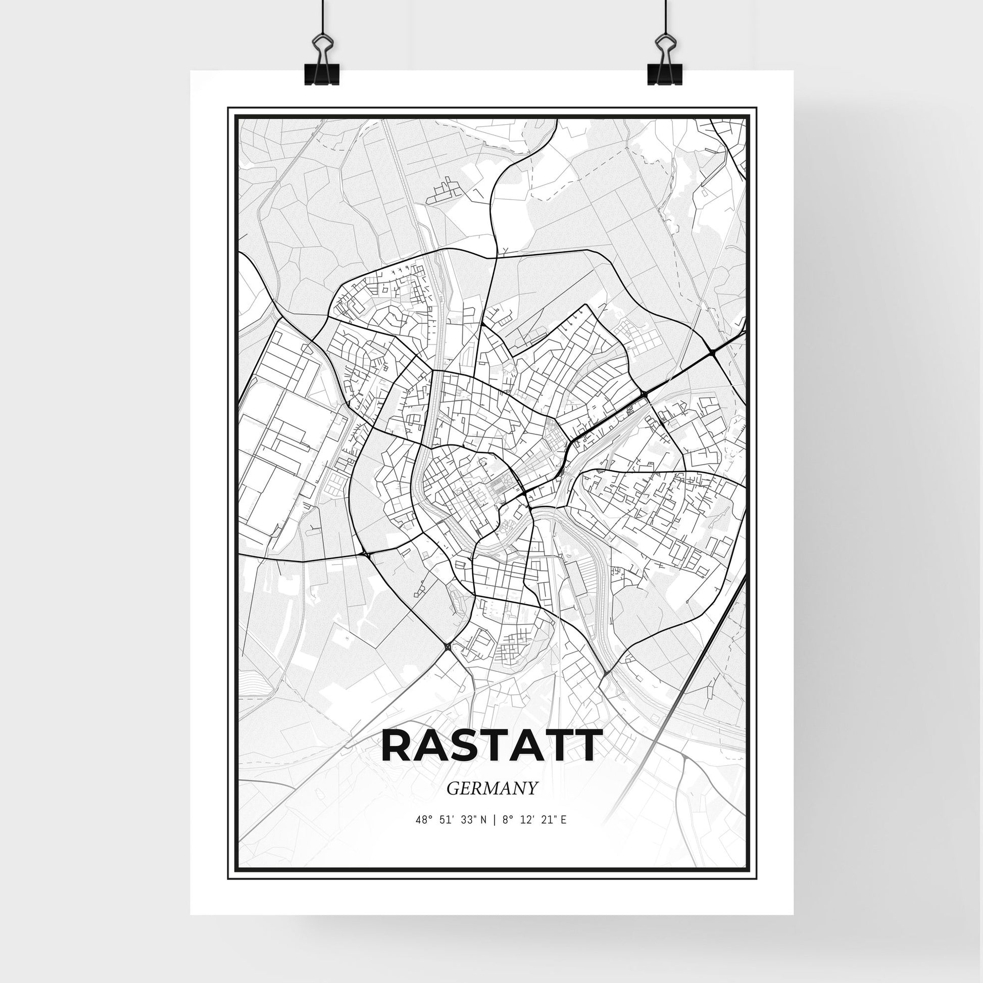 Rastatt Germany - Premium City Map Poster