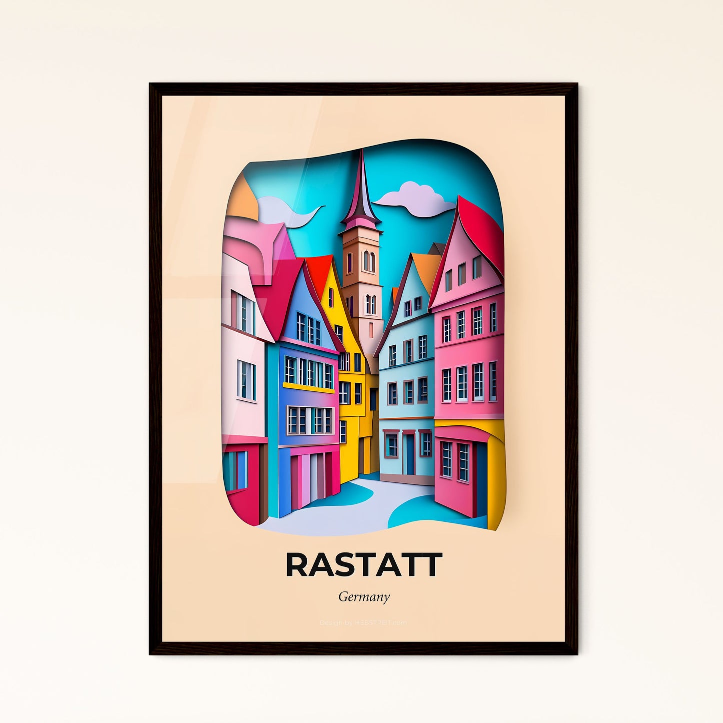 Vivid Rastatt, Germany - a city with a clock tower