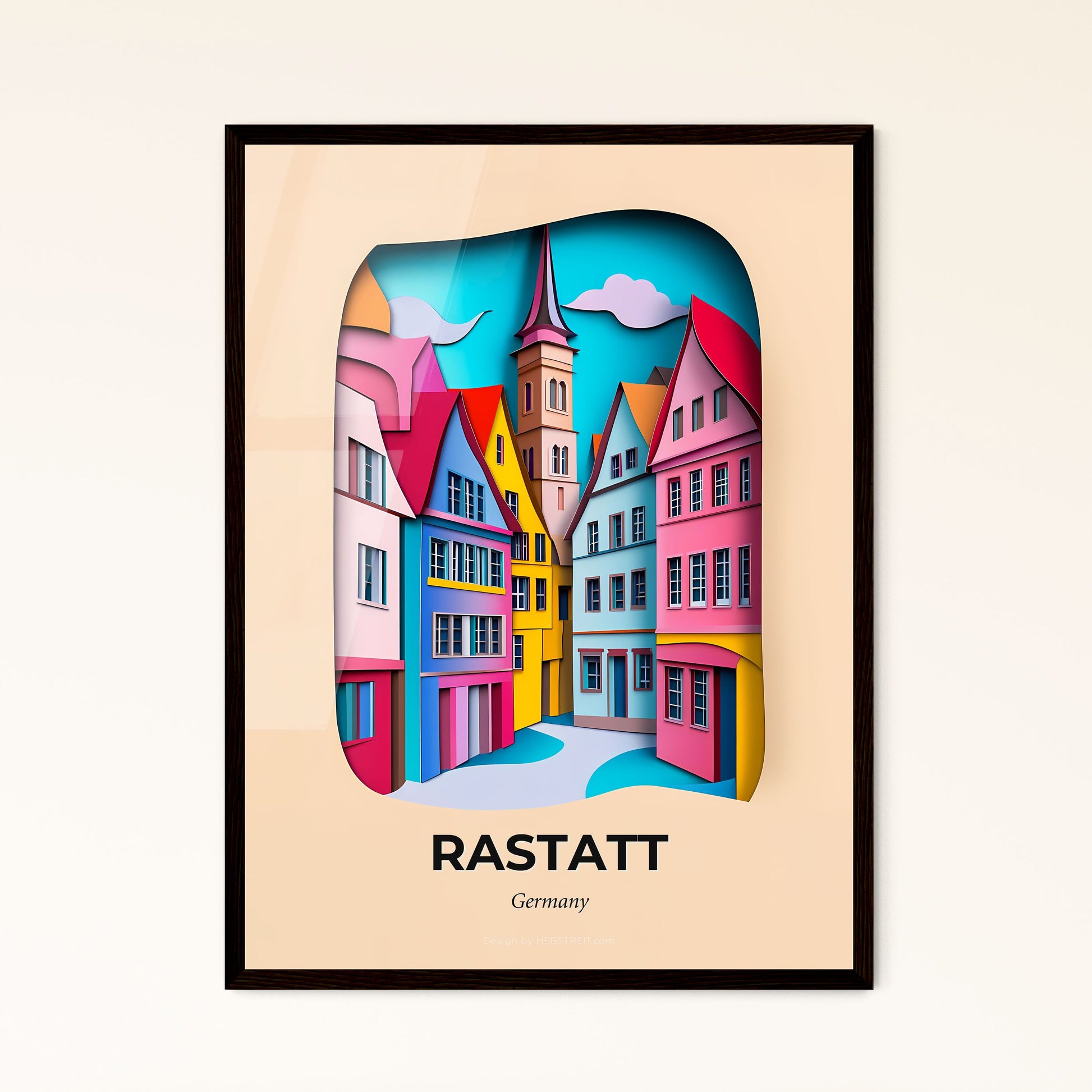 Vivid Rastatt, Germany - a city with a clock tower