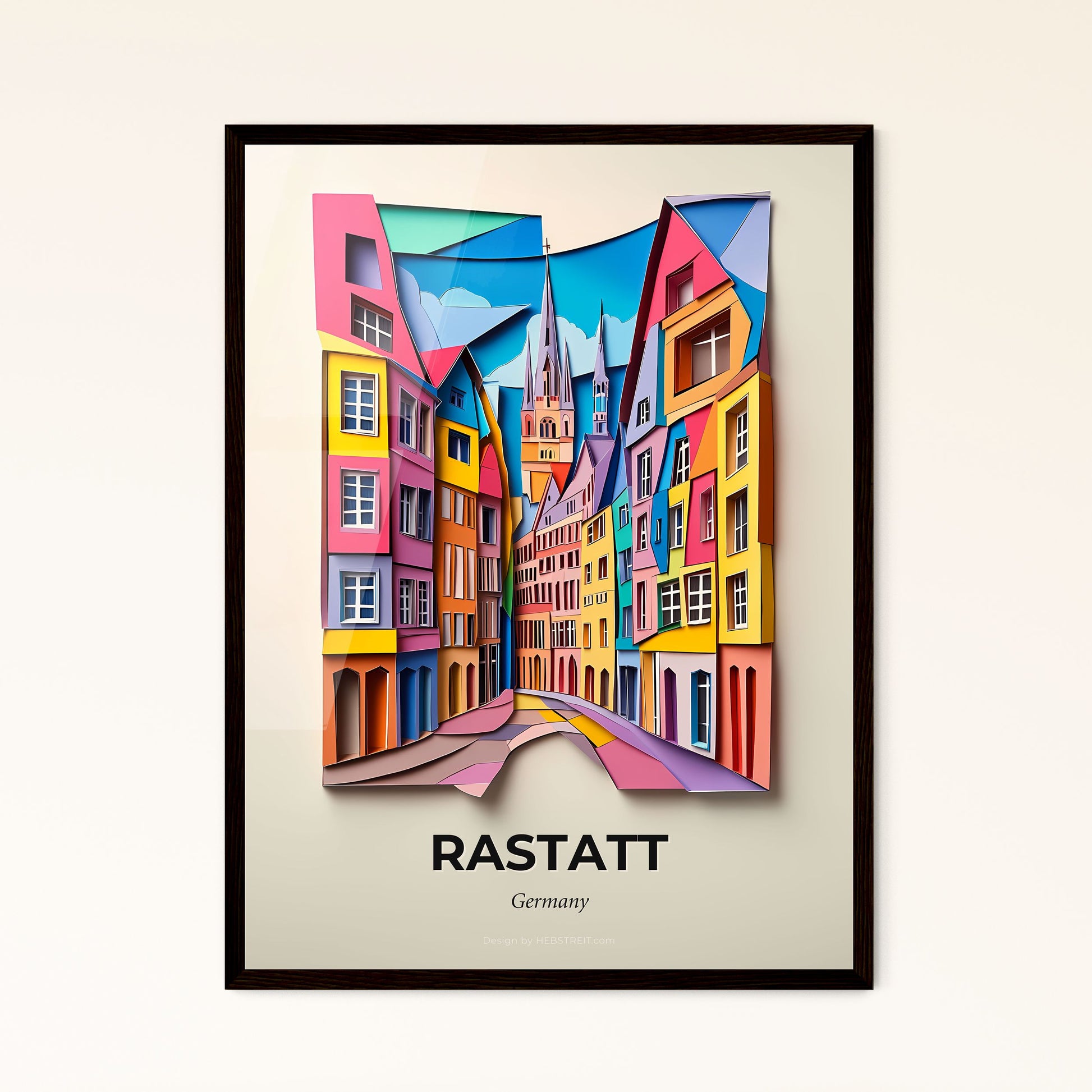 Vivid Rastatt, Germany - a colorful city scene with a clock tower