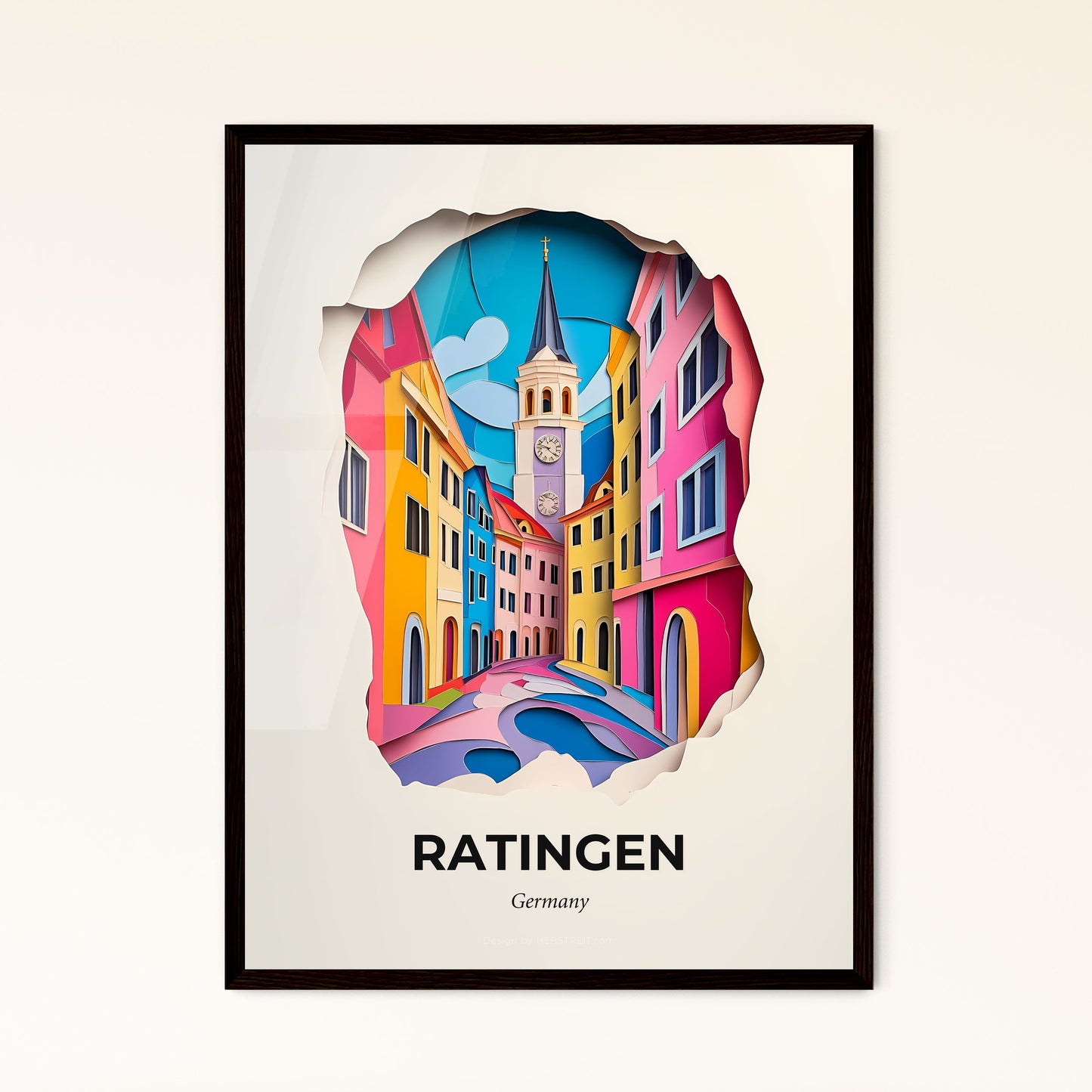 Vivid Ratingen, Germany - a clock tower in a city