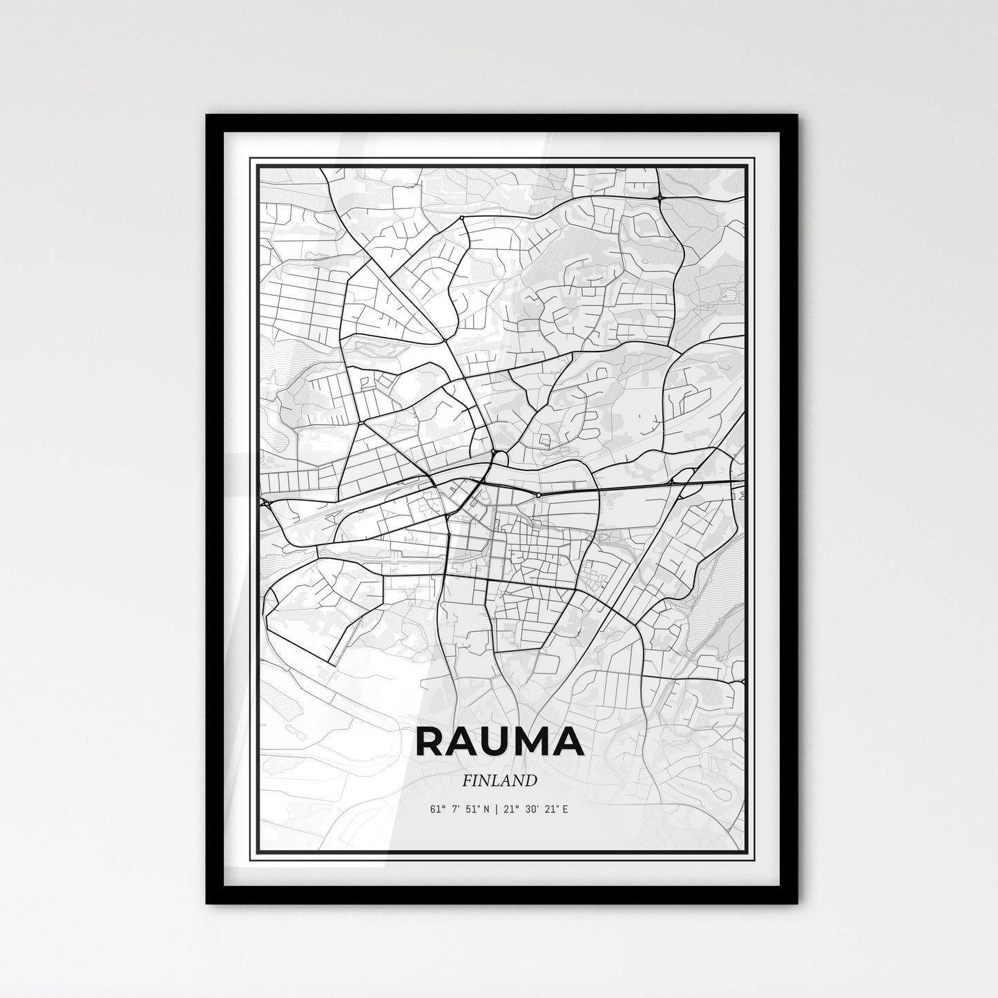 Rauma Finland - Scandinavian Style City Map for Modern Home Decor