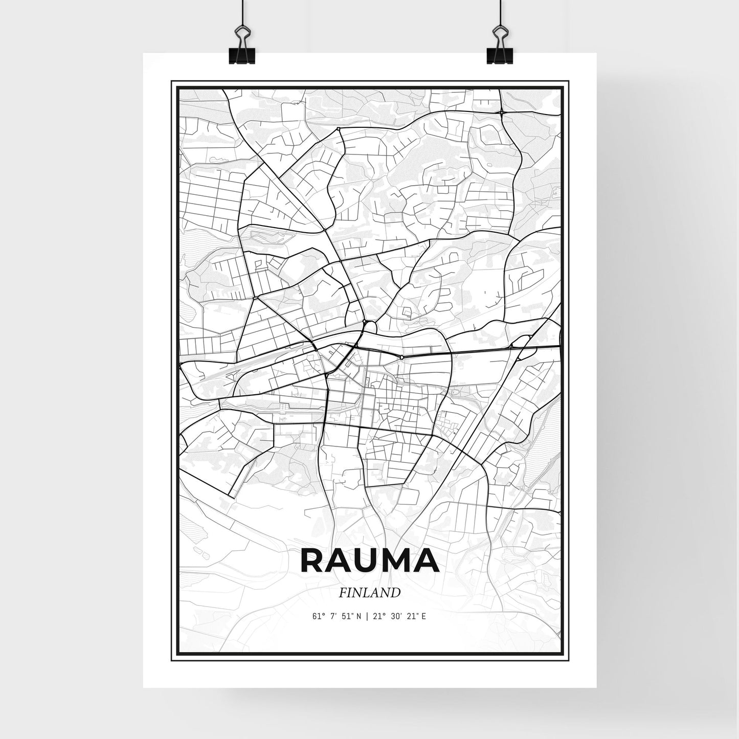 Rauma Finland - Premium City Map Poster