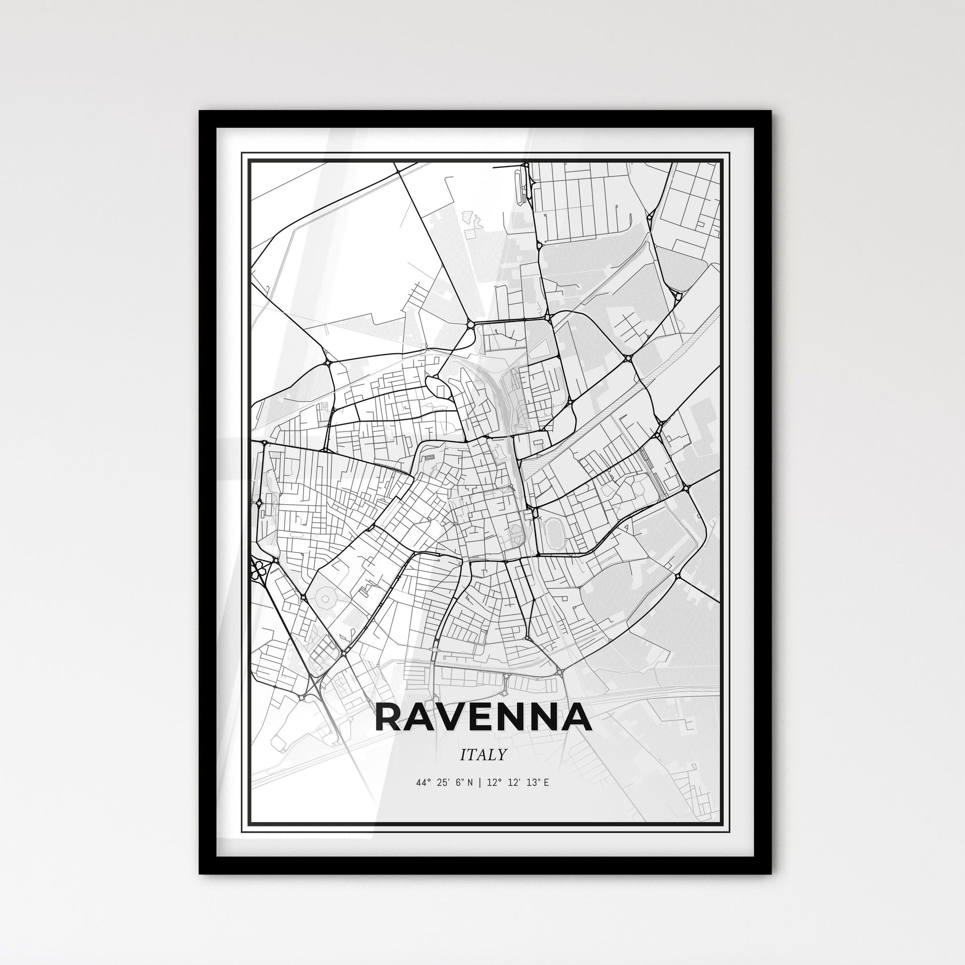 Ravenna Italy - Scandinavian Style City Map for Modern Home Decor