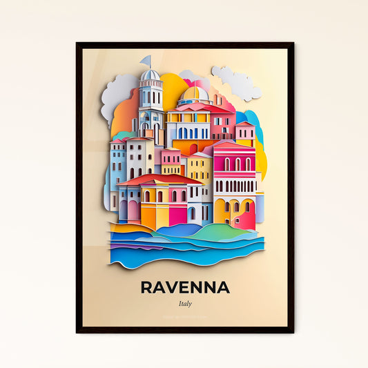 Vivid Ravenna, Italy - a paper cut of a city with a church