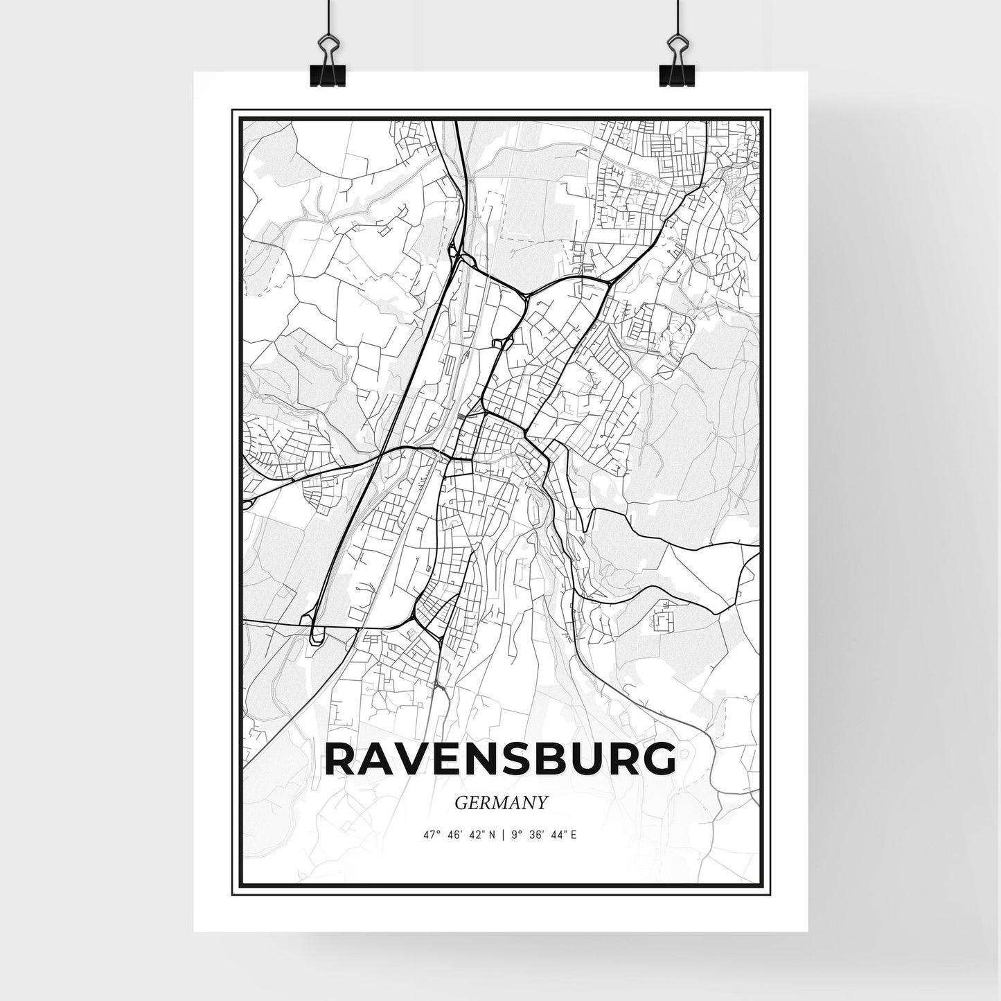 Ravensburg Germany - Premium City Map Poster