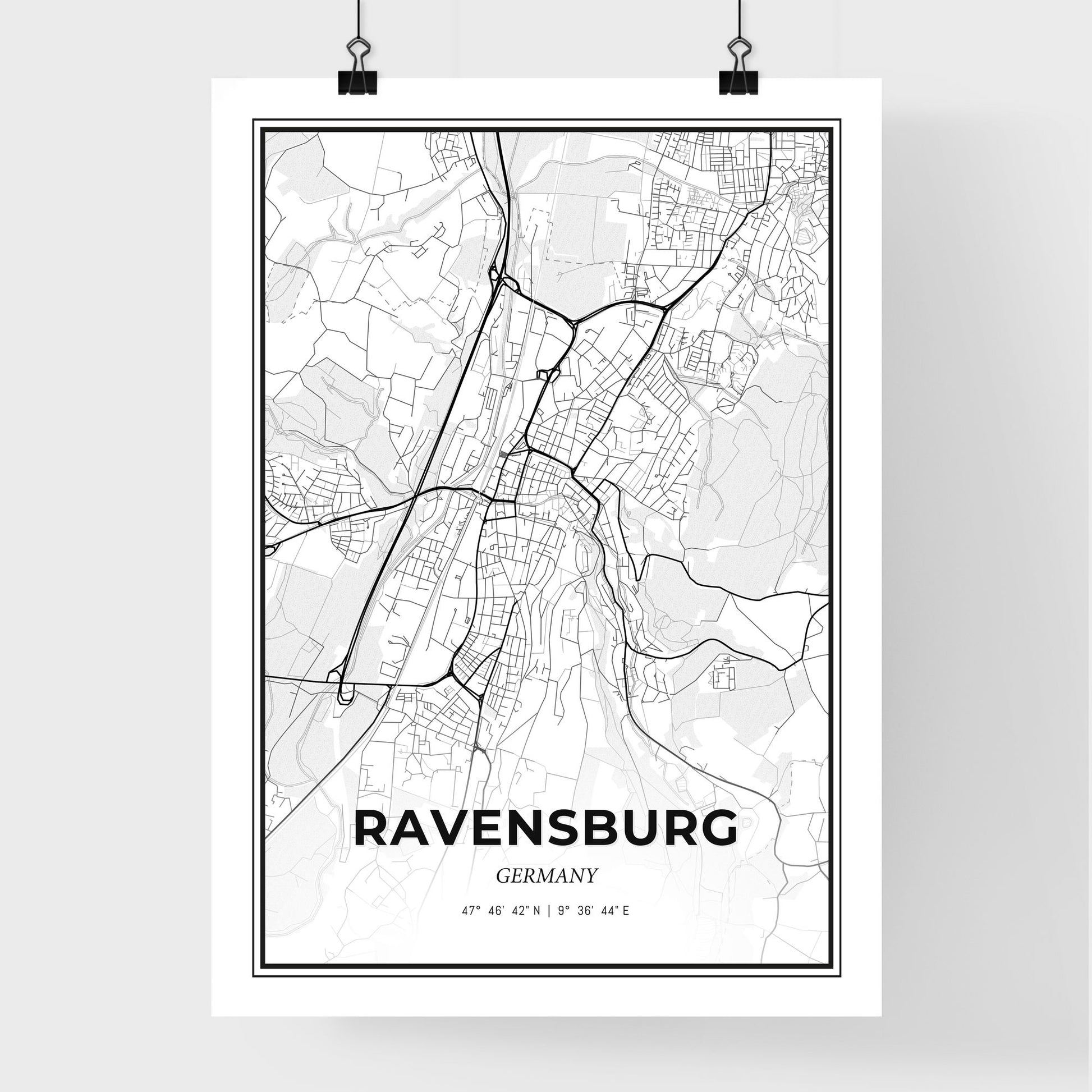 Ravensburg Germany - Premium City Map Poster