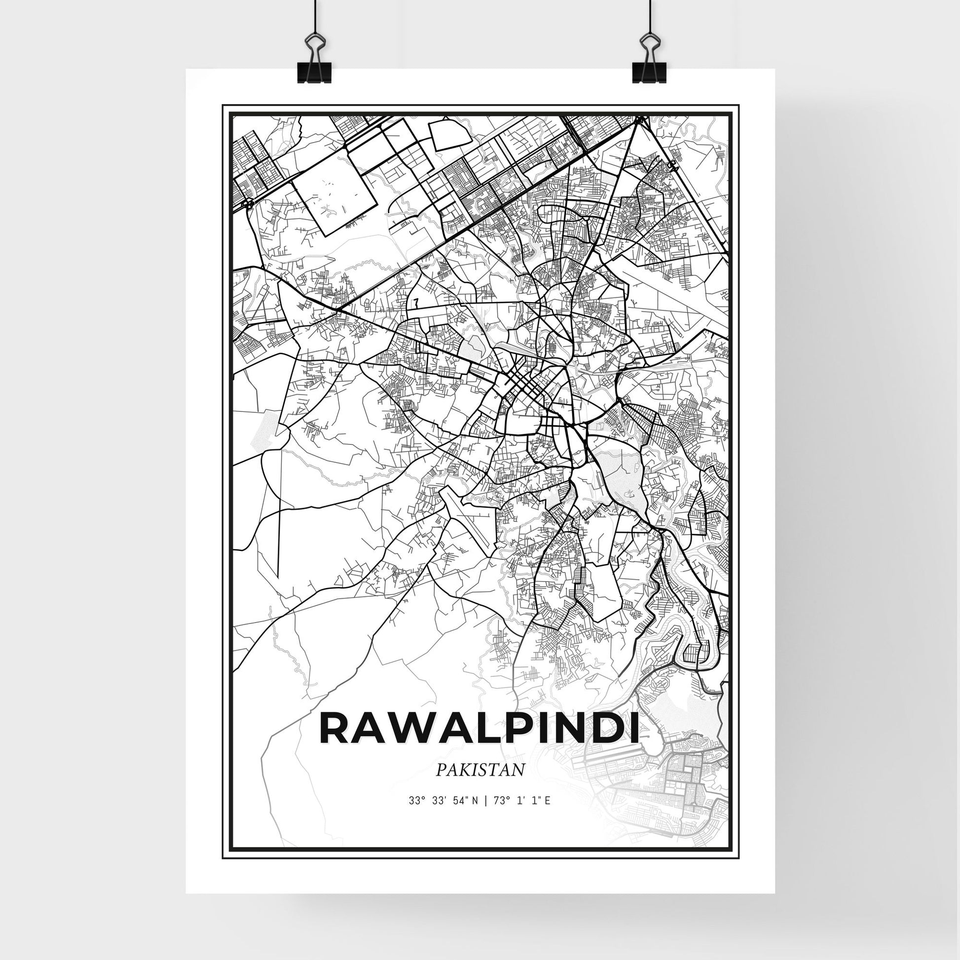 Rawalpindi Pakistan - Premium City Map Poster