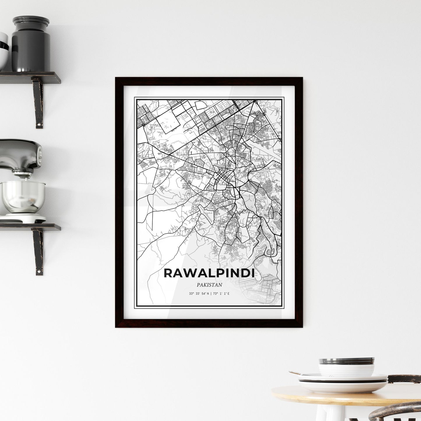 Rawalpindi Pakistan - Minimal City Map