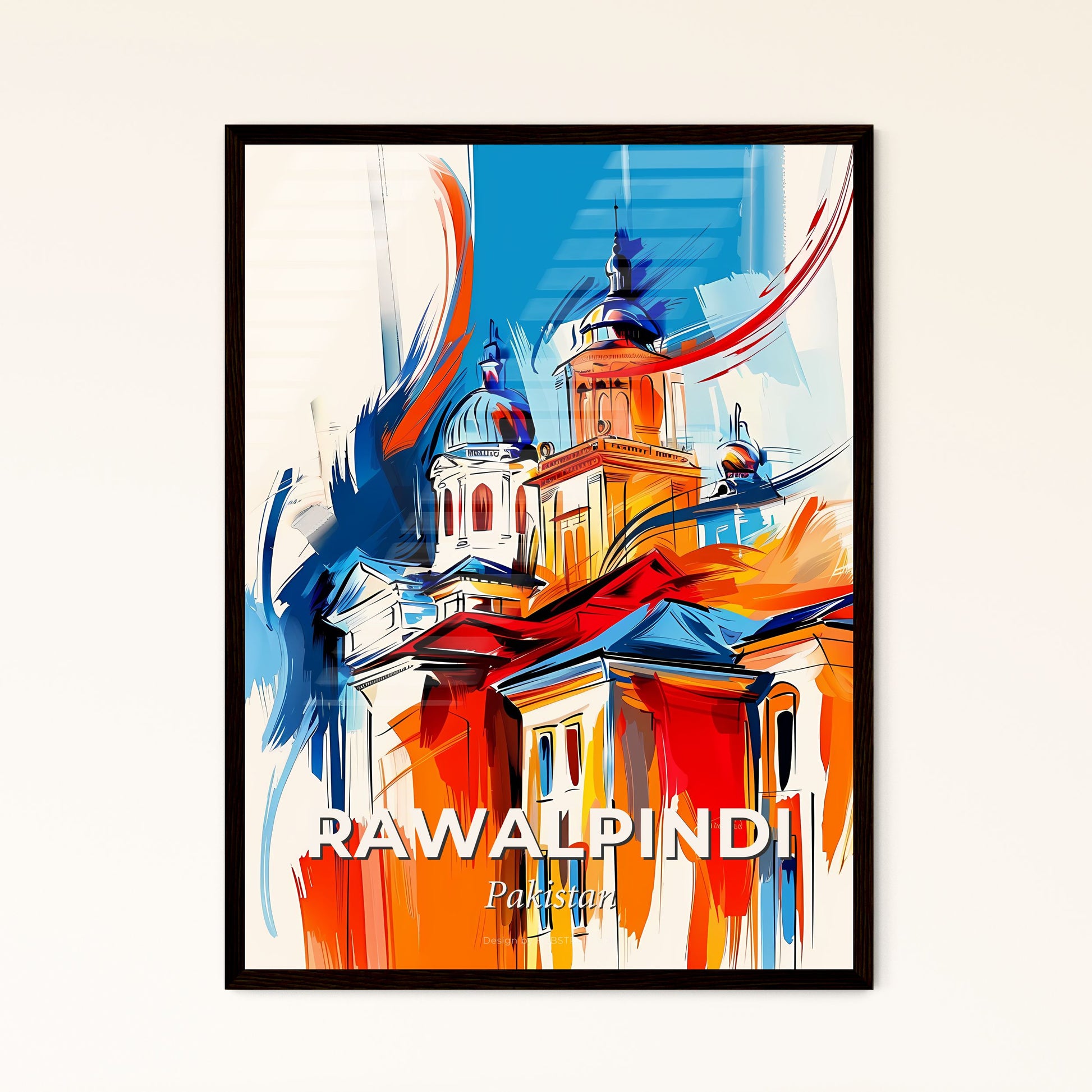 Vibrant Rawalpindi, Pakistan - A Painting Of A Building