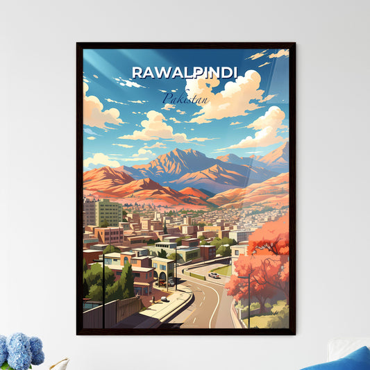 Rawalpindi City, Pakistan Skyline Art Painting Illustration Mountain Trees Default Title