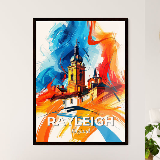 Vibrant Rayleigh, England - A Painting Of A Building With A Tower And Colorful Paint