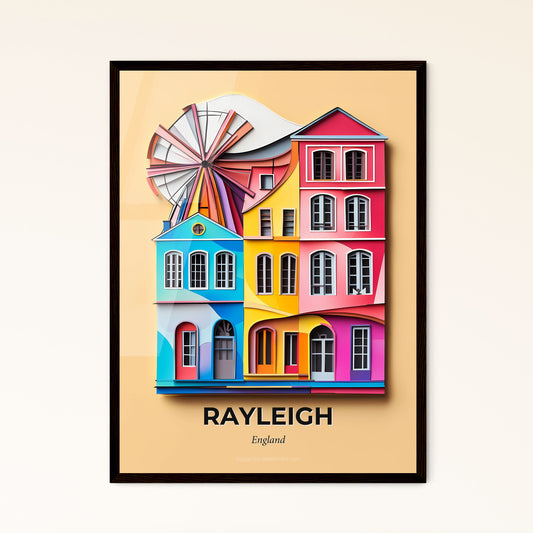 Vivid Rayleigh, England - a colorful building with a windmill on top of it