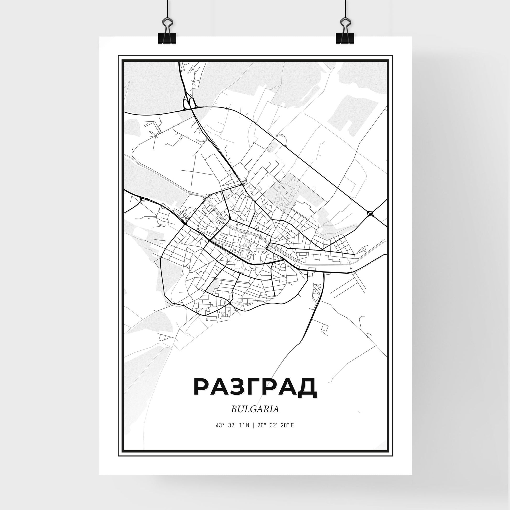 Razgrad Bulgaria - Premium City Map Poster