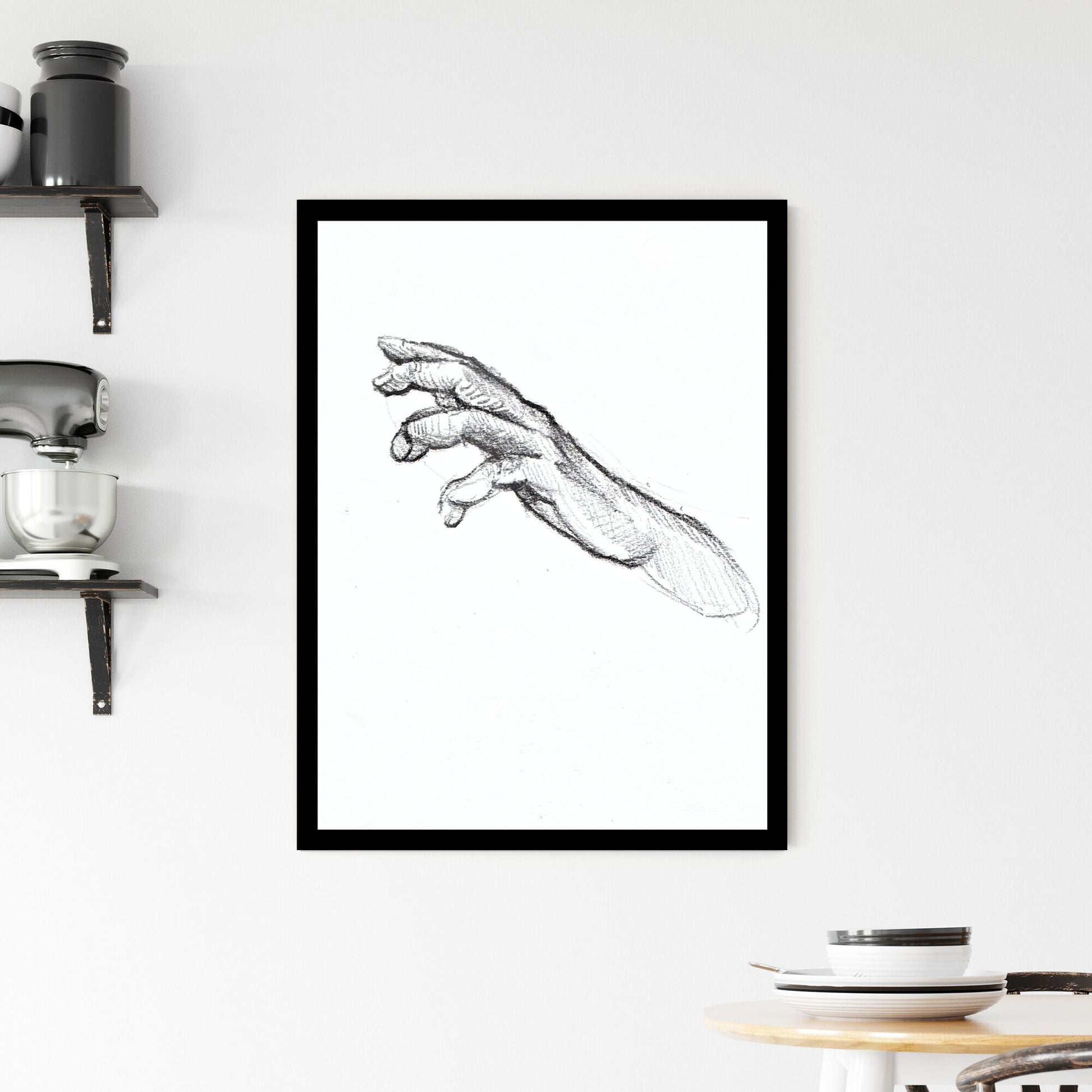 Reaching Towards the Unseen: A Gesture of Yearning Framed Print