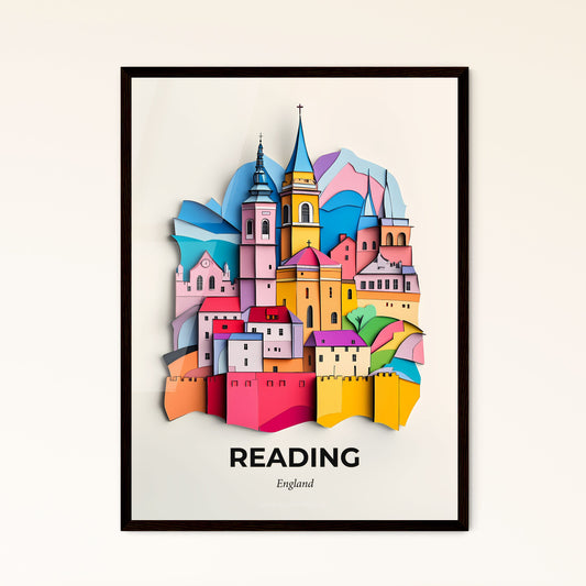 Vivid Reading, England - a colorful city with a mountain in the background