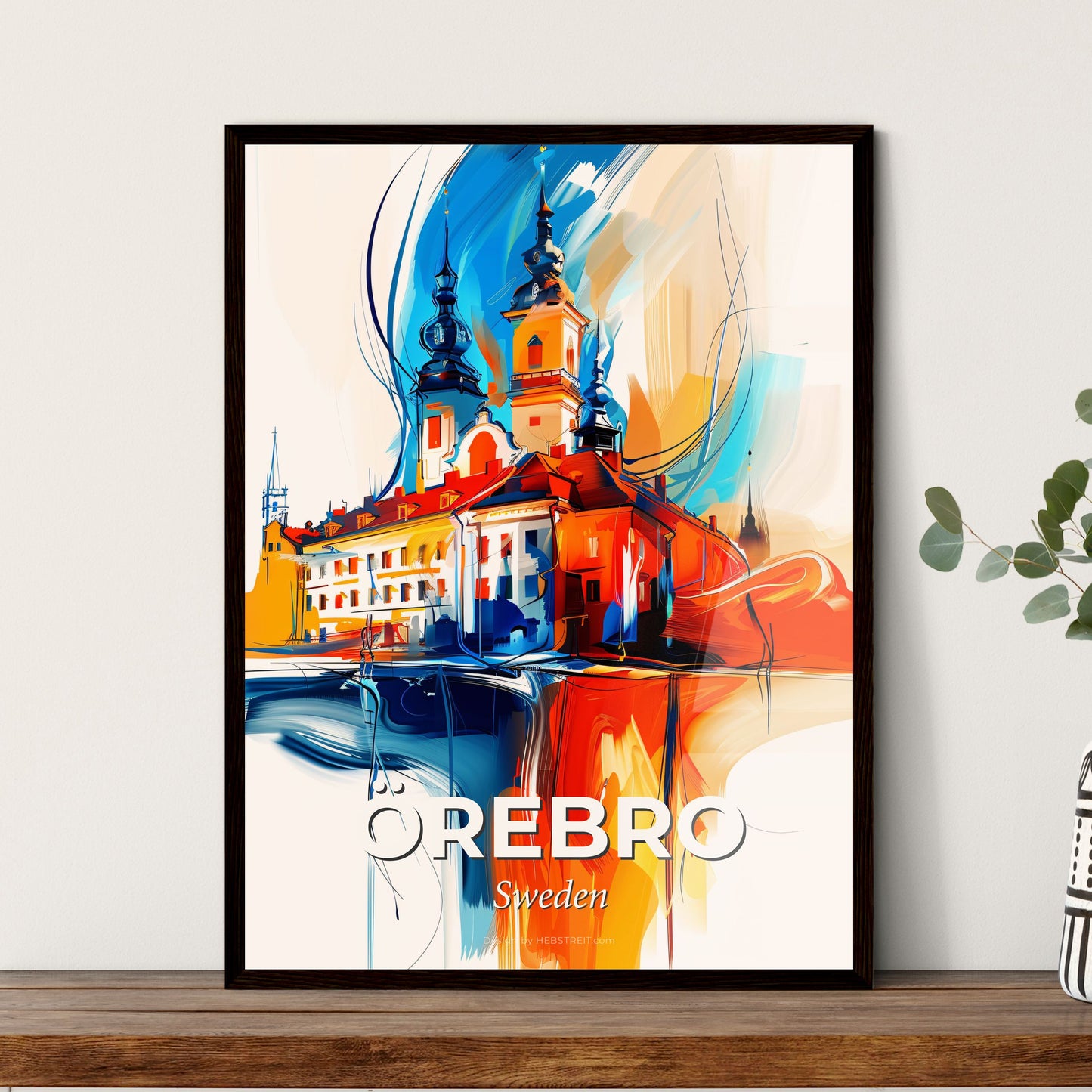 Vibrant Örebro, Sweden - A Painting Of A Building