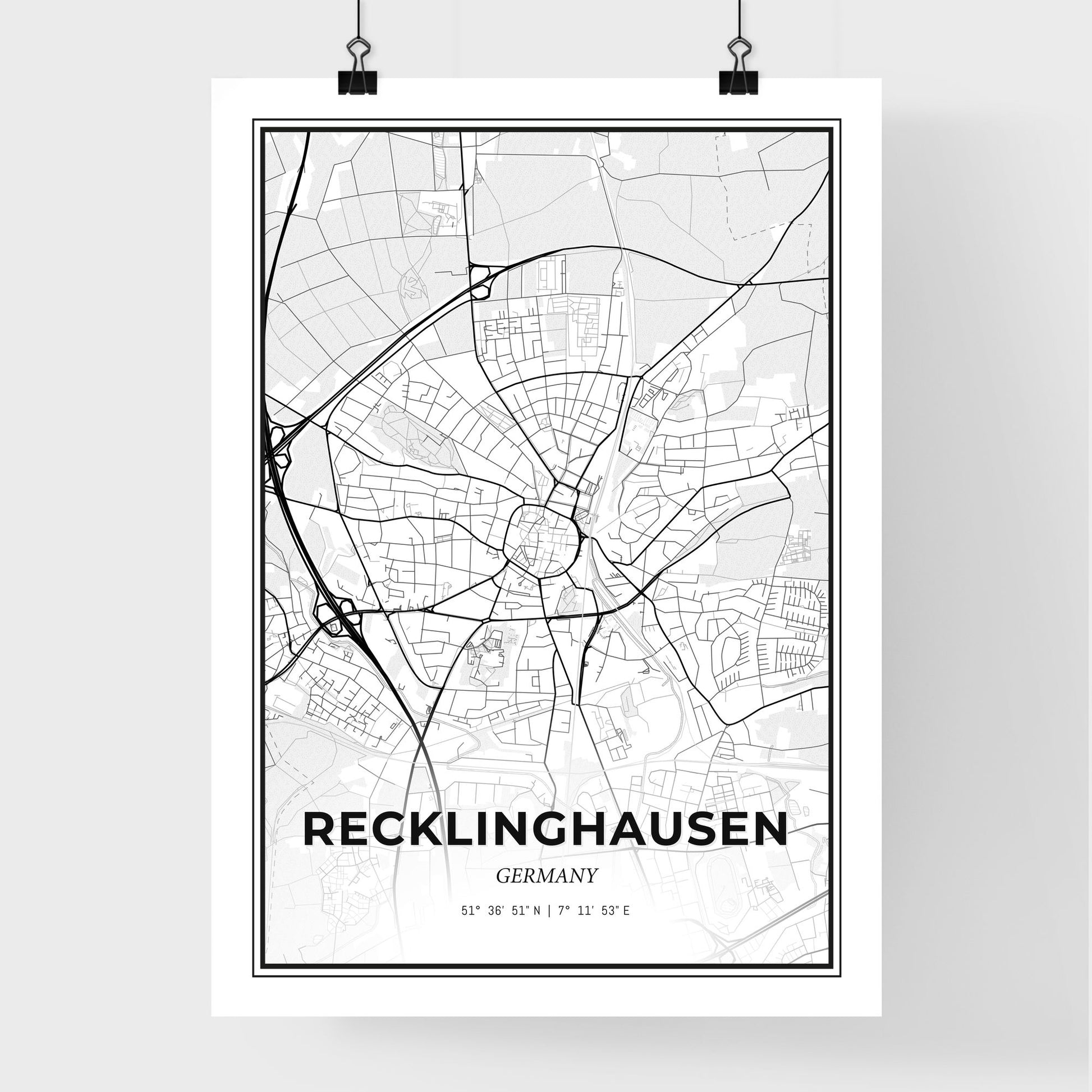 Recklinghausen Germany - Premium City Map Poster