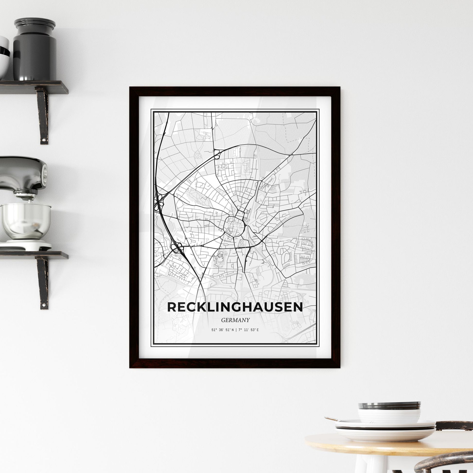 Recklinghausen Germany - Minimal City Map