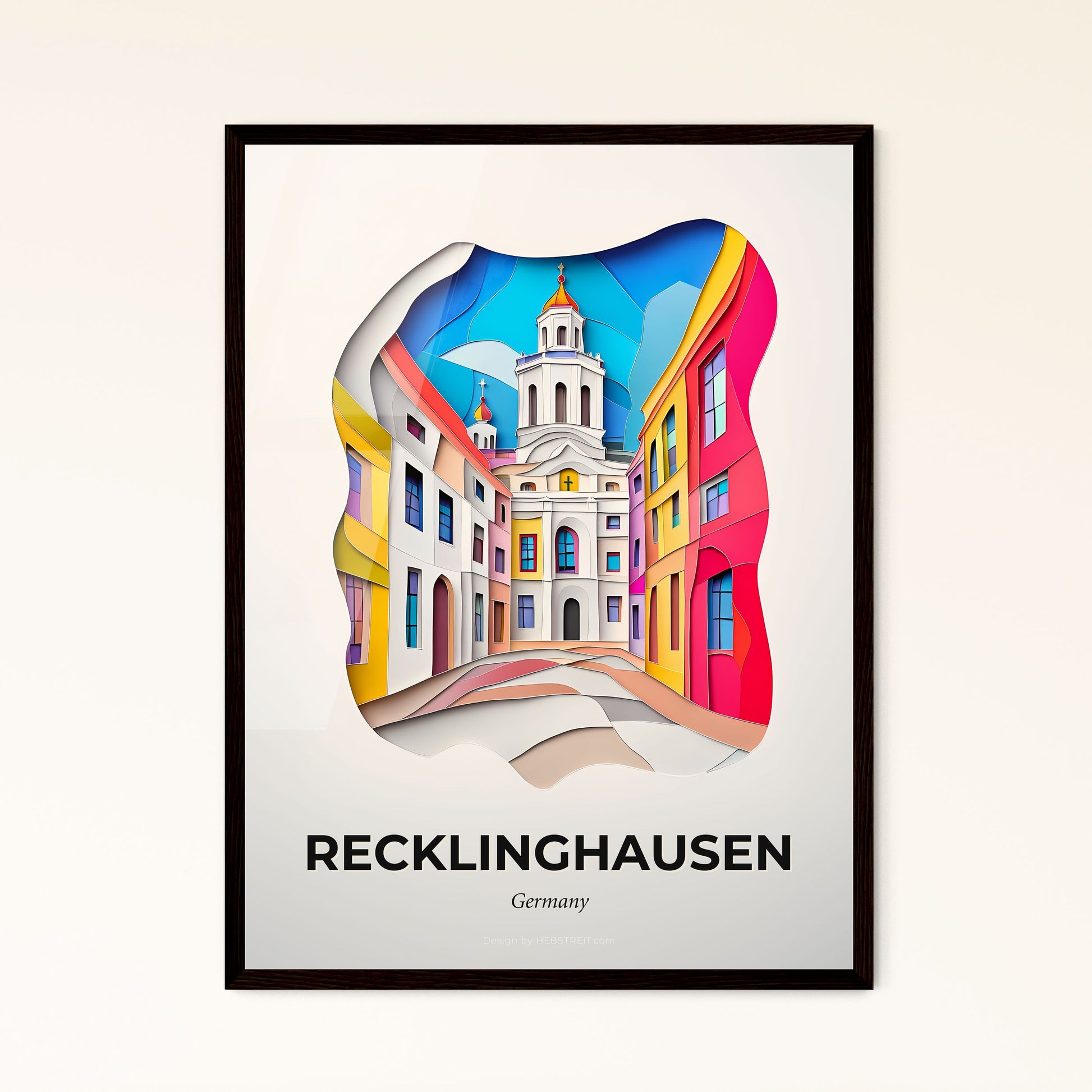 Vivid Recklinghausen, Germany - a paper cut of a church and a street