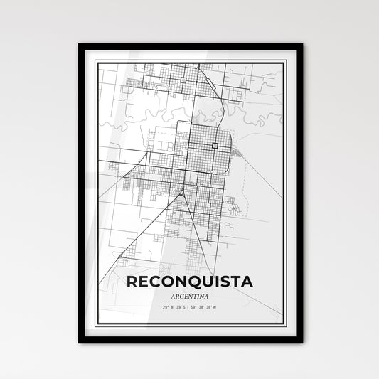 Reconquista Argentina - Scandinavian Style City Map for Modern Home Decor