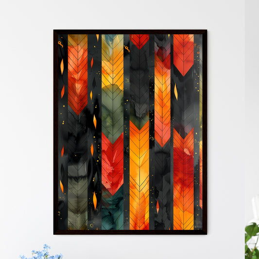 Colorful Watercolor Arrows Art Deco Pattern  - Framed Art Print