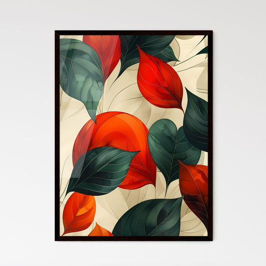 Watercolor Art Deco Leaf Pattern - Framed Art Print